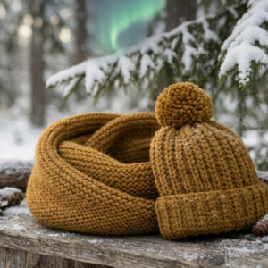 🌌The Arctic Soul Collection: Aurora Infinite Scarf + Borealis Beanie